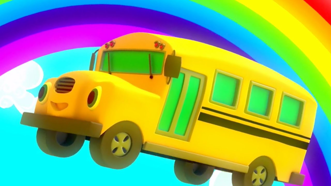 the wheels on the bus go round and round | nursery rhymes | kids songs | 3d rhymes