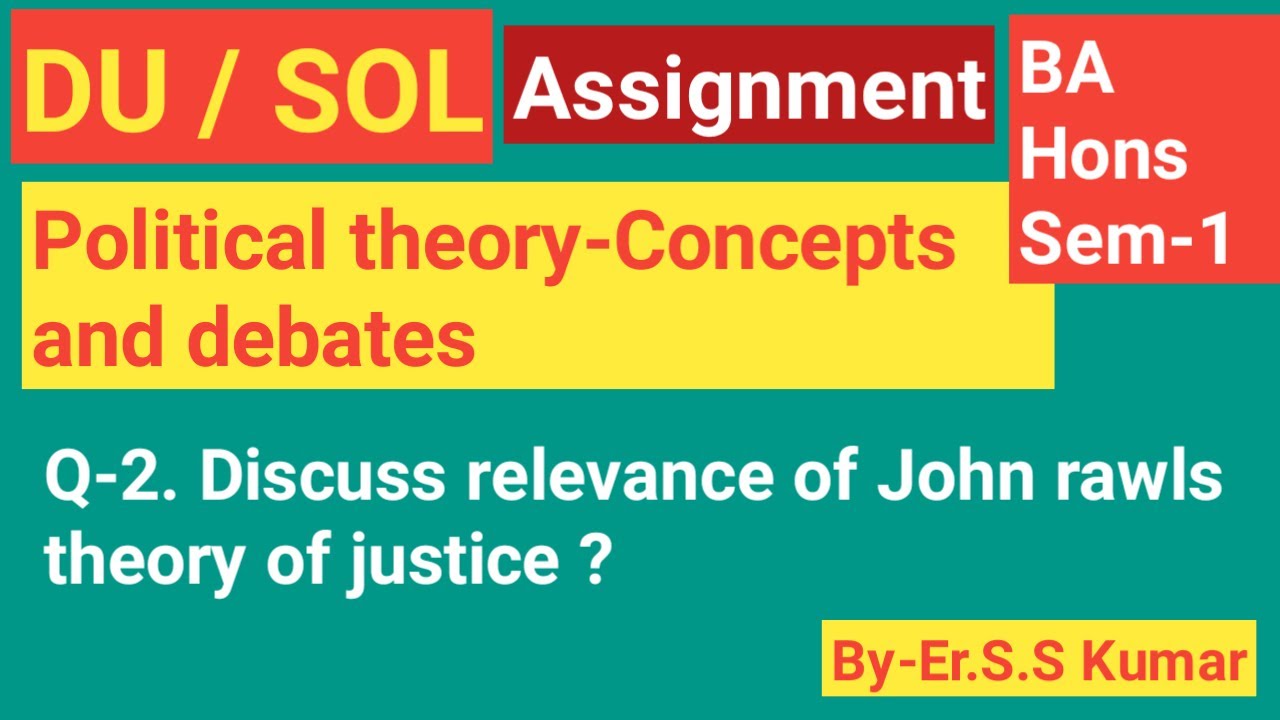 DU/SOL Assignment Question paper Downlaod |Answer 2020IPolitical theory BA hons Q 2 in english