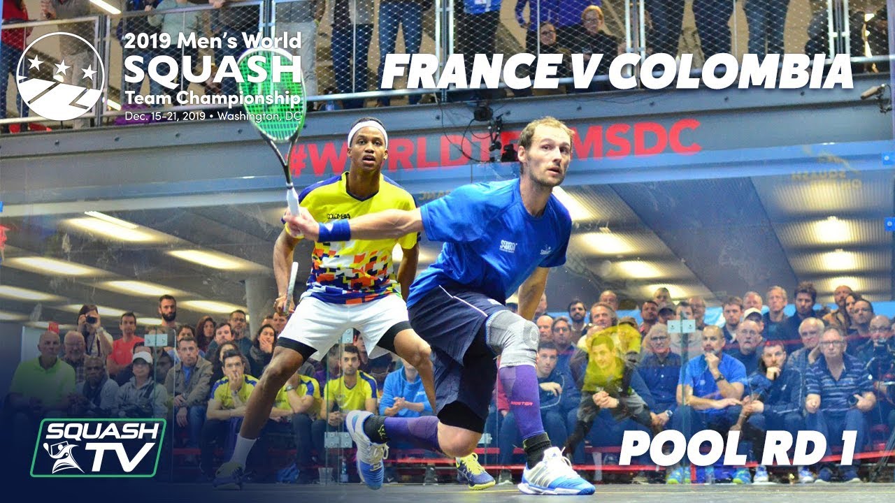 Squash: France v Colombia - WSF Men's World Team Champs 2019 - Pool Rd 1