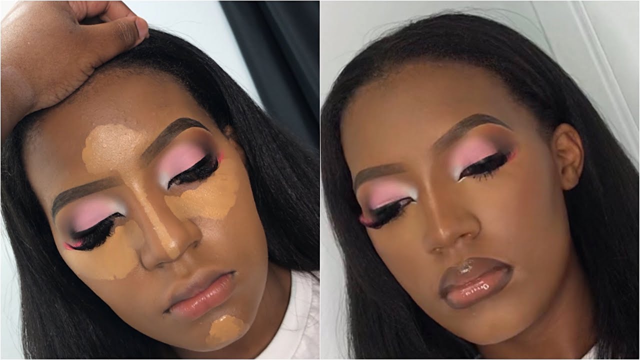 Pink Soft Glam Tutorial / How to deal with Hyperpigmentation | Client Makeup Tutorial