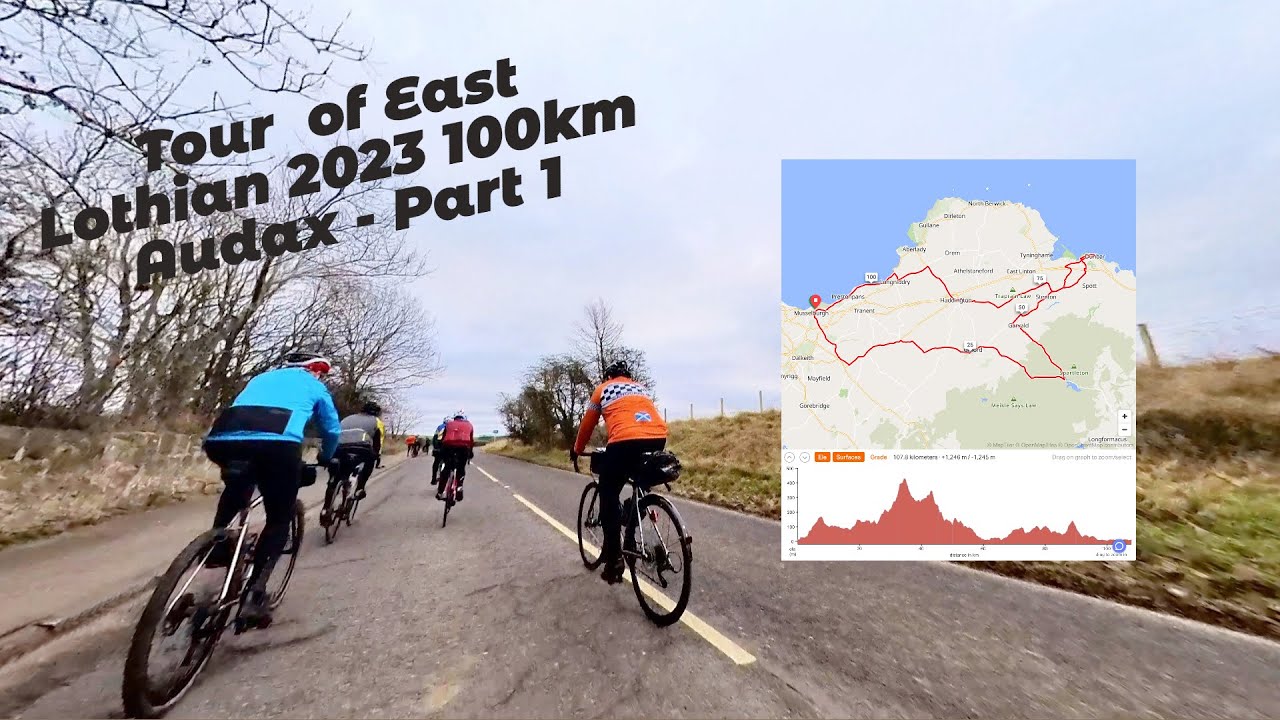 Tour of East Lothian 2023, 100km Audax - part 1. #Cycling #Audax  #scotland  #insta360