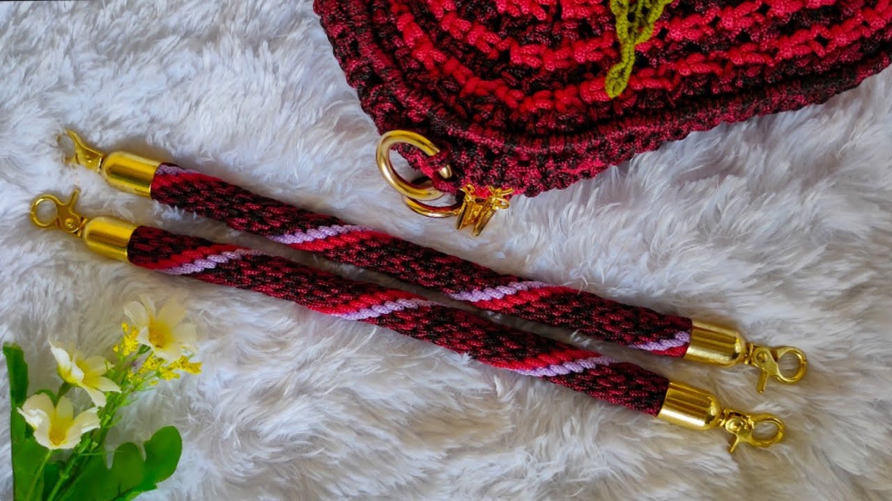 Cara membuat handle tangan tas tali kur