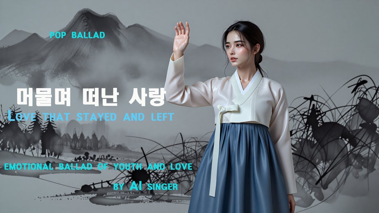 머물며 떠난 사랑 --  love that stayed and left,  AI가수의 뮤직비디오