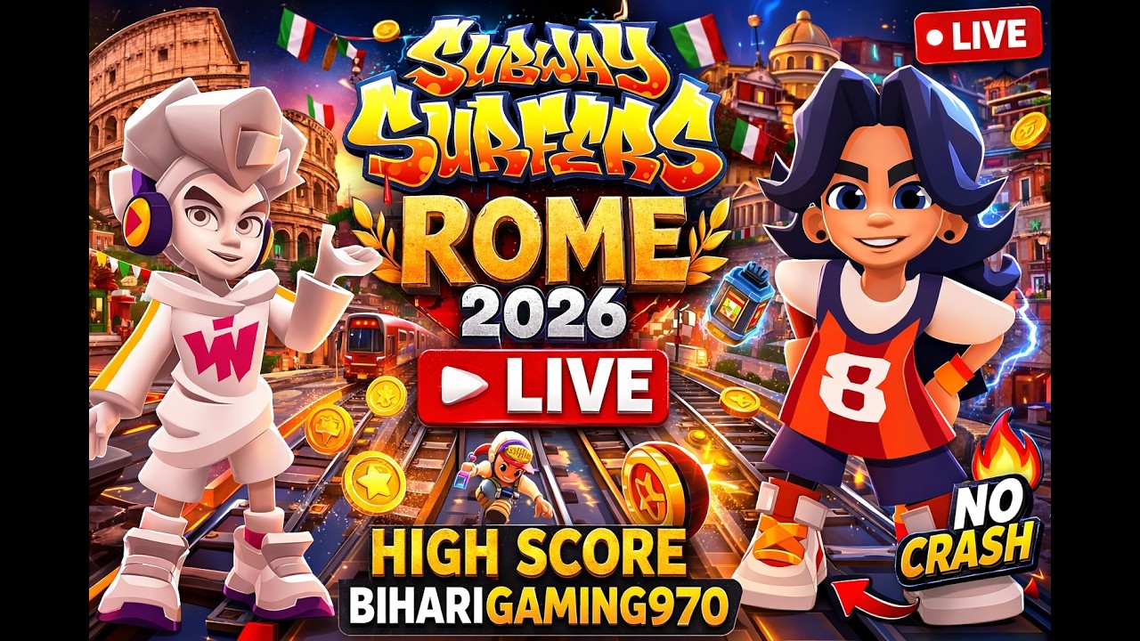 LIVE Subway Surfers Rome 2026 Epic Run Gameplay | BIHARIGAMING970