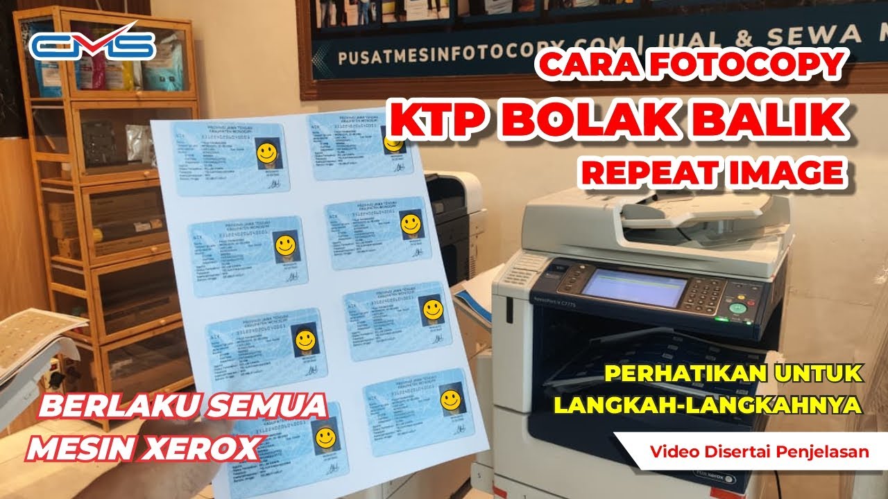 Cara Fotocopy KTP Bolak Balik Repeat Image Mesin Fotocopy Xerox #xerox