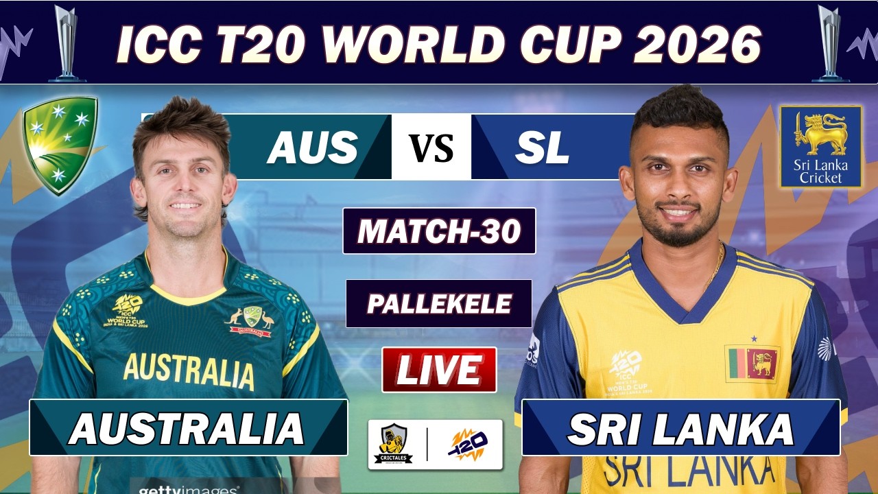 AUSTRALIA vs SRI LANKA ICC T20 WORLD CUP MATCH LIVE LIVE COMMENTARY | AUS vs SL MATCH 30 LIVE