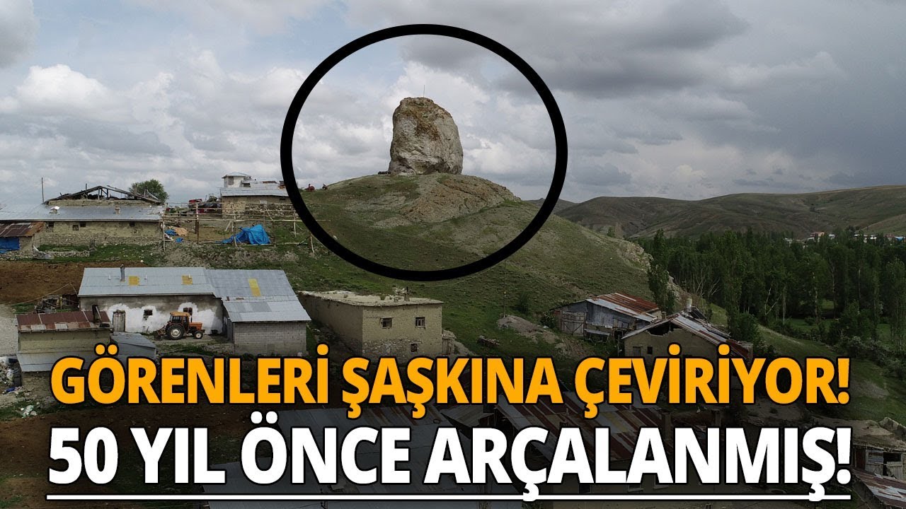 Sivas'ta Görenlerin İlgisini Çeken Dev Kaya Havadan Görüntülendi