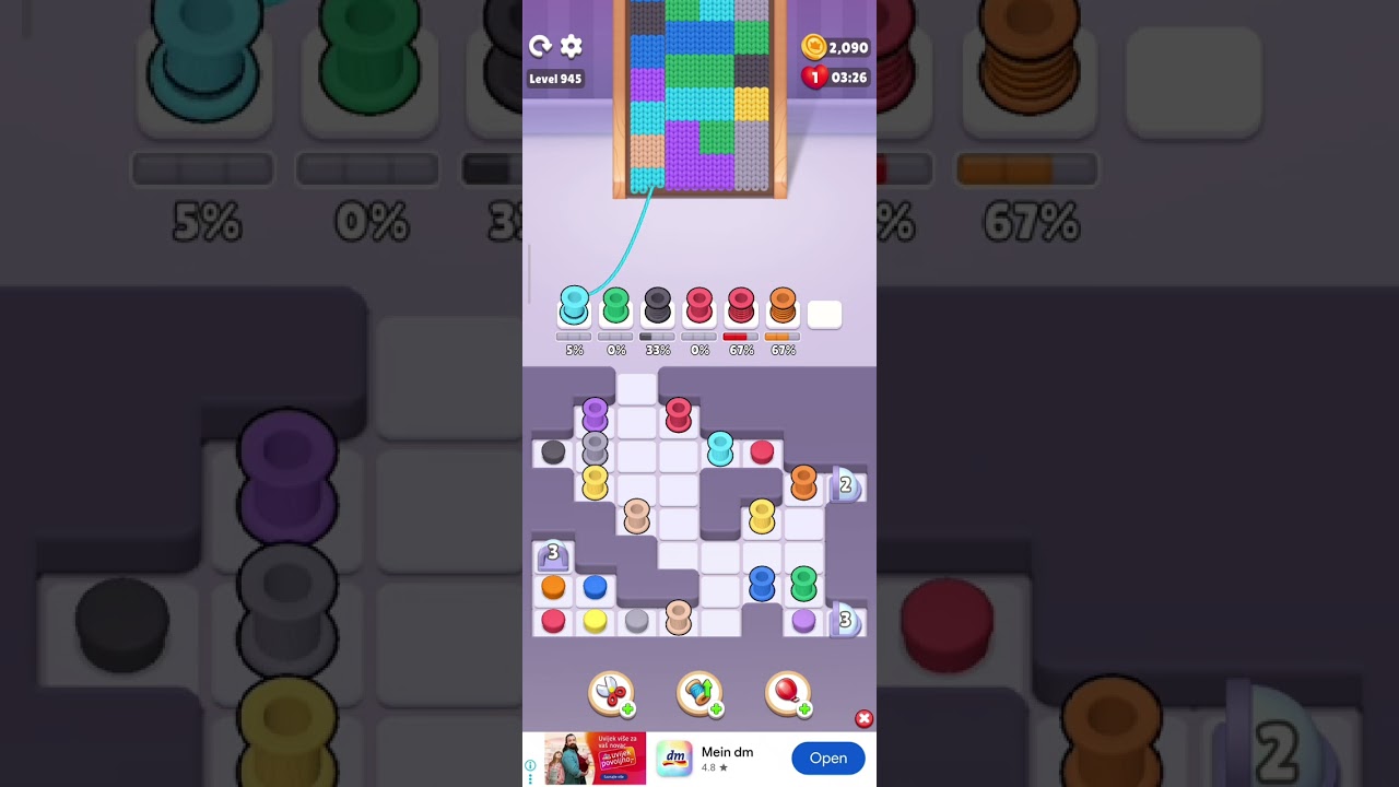 Color Knitzy level 945 #fun #games #joy #joyfulmoments #satisfying #strategy #gameplay 