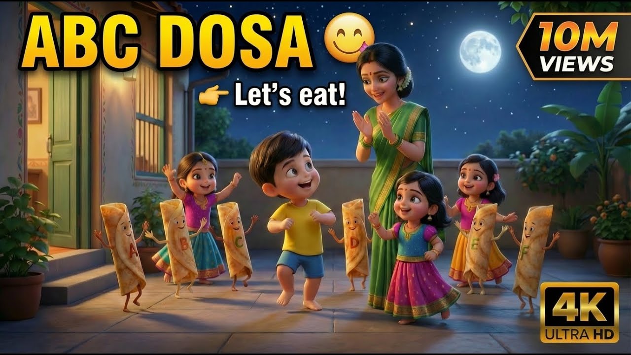 ABC தோசை பாடல் 😋  சாப்பிடாத குழந்தைகள் சாப்பிடும் Food Song  Tamil Kids Song