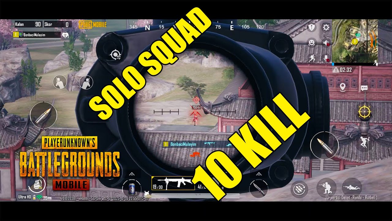 Pubg Mobile Rondo Solo Squad maç 10 eleme Yu Lin