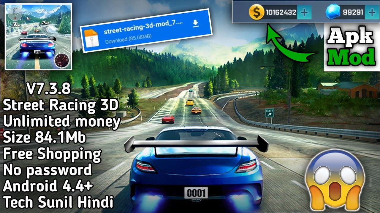 Street Racing 3D MOD APK v7.3.4 || (MOD, Unlimited Money) || free on android || Free shopping || TSH