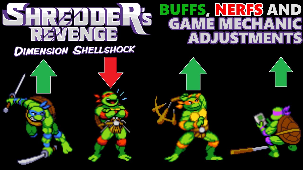 #AD | DLC | TMNT Shredder's Revenge: Balance changes. Buffs, Nerfs and Game Mechanic tweaks.