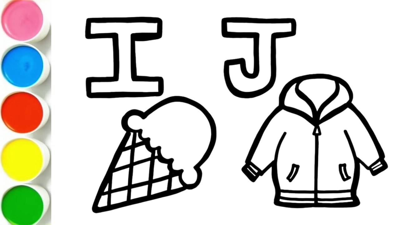 Learn Alphabets I and J for Toddlers | Alphabet Drawing and Coloring