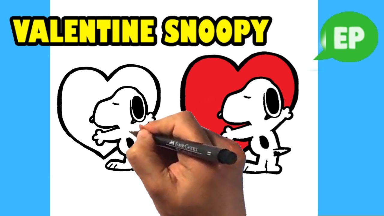 How to Draw Snoopy - Valentine's Day
