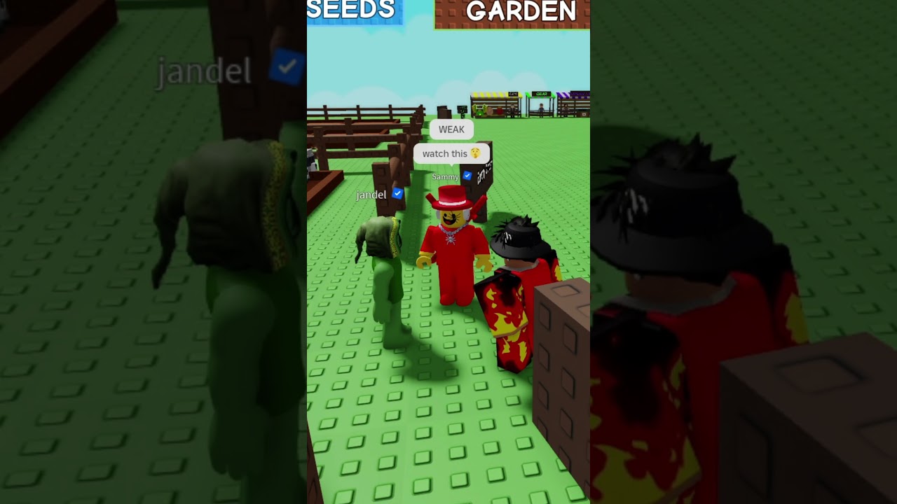 JANDEL VS SAMMY ADMIN ABUSE! ⚔️ #roblox #growagarden #shorts