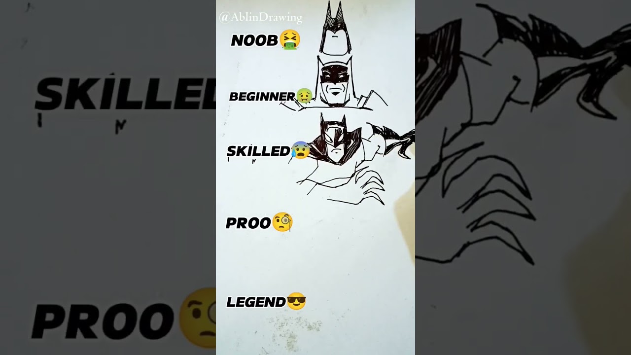 How to draw BATMAN in different Level #art #drawing #comics #dccomics #batman