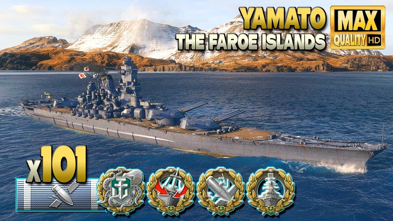линкор Yamato: Kraken на карте Фарерские острова - World of Warships