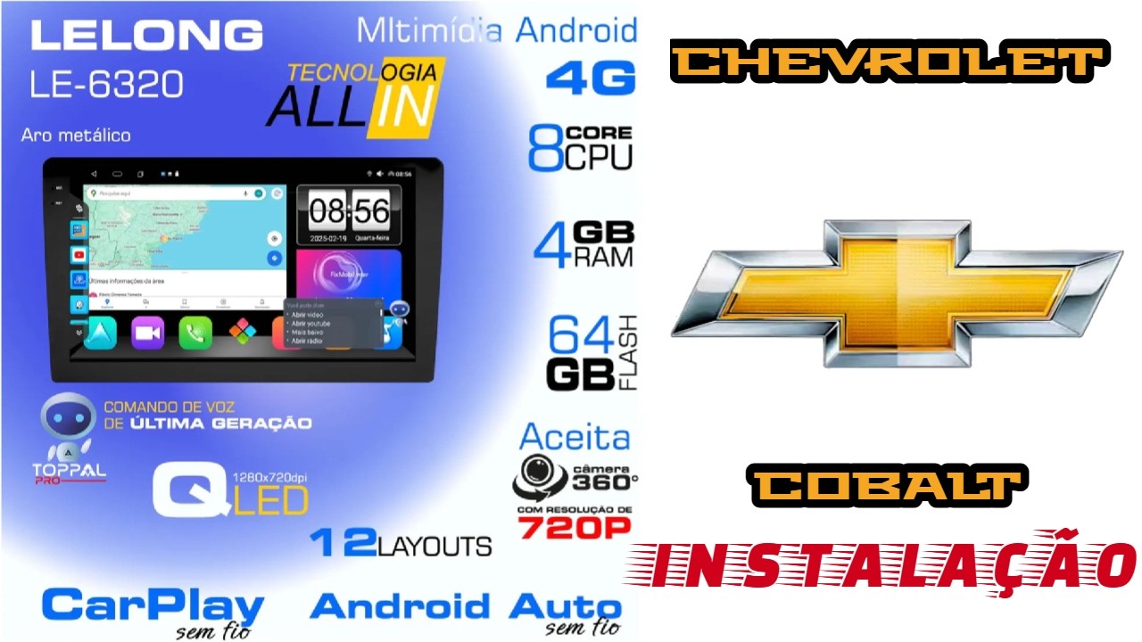 LELONG LE-6320 INSTALA&Ccedil;&Atilde;O KIT CENTRAL MULTIMIDIA 9