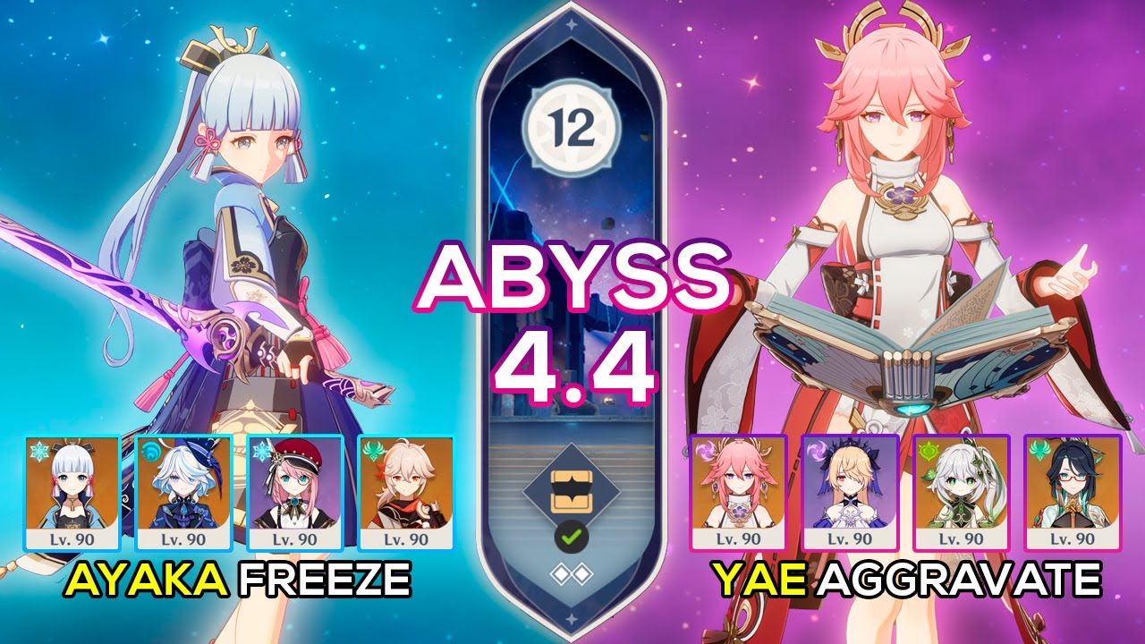 C0 Ayaka Freeze & C0 Yae Miko Aggravate - Spiral Abyss 4.4 - Genshin Impact