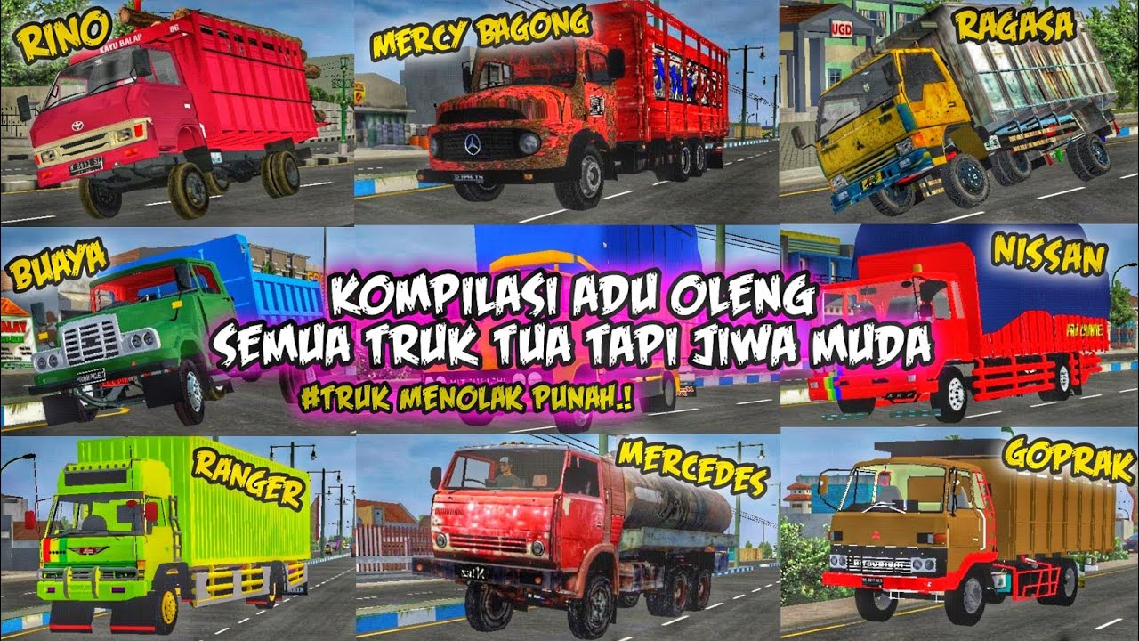 NGERI BREE.!K0MP1L4SI ADU 0L3N9 BUSSID SEMUA TRUK TUA JADUL TAPI JIWA MUDA | OLENG NYA BIKIN PANIK.🤣