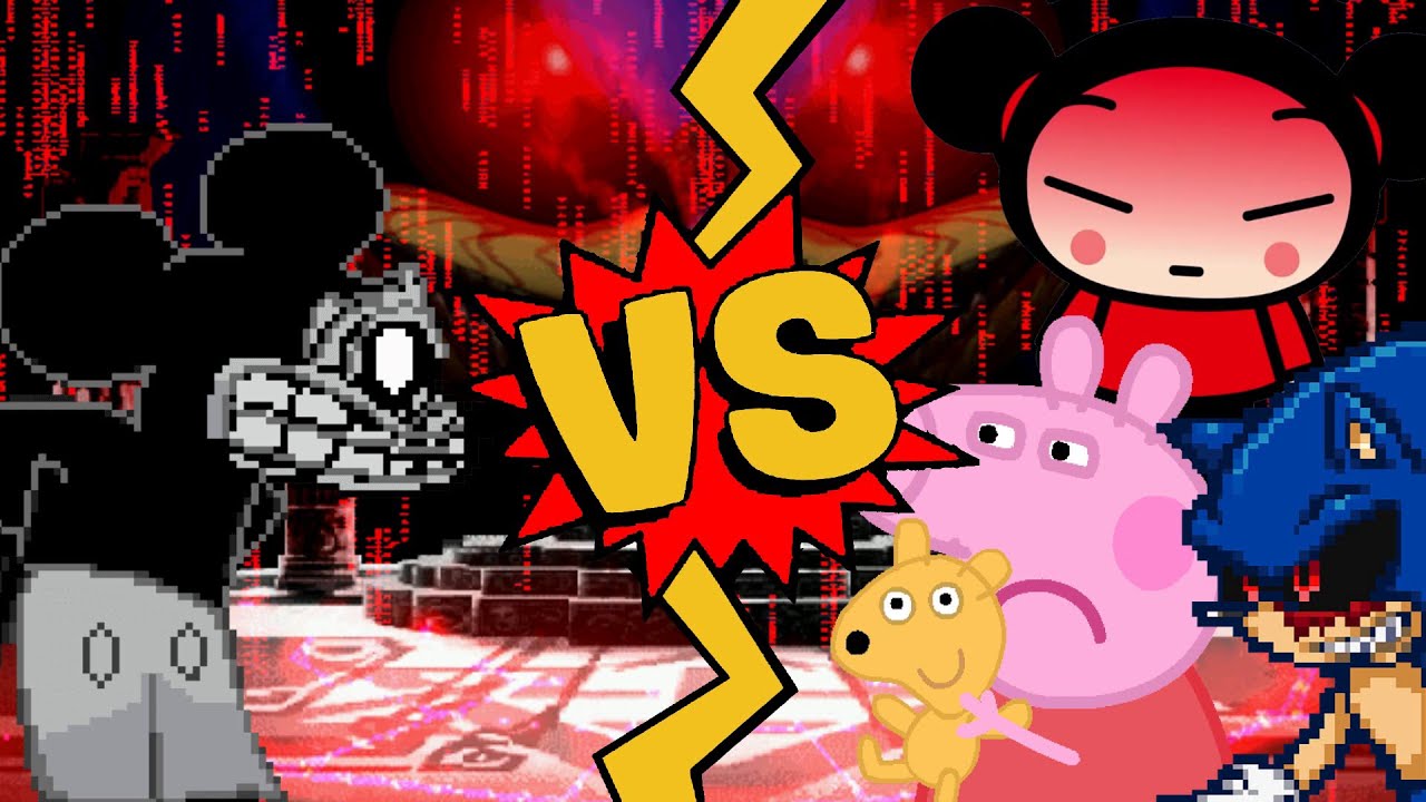 M.U.G.E.N Battles | Suicide Mouse vs Pucca/Peppa Pig/Sonic.EXE