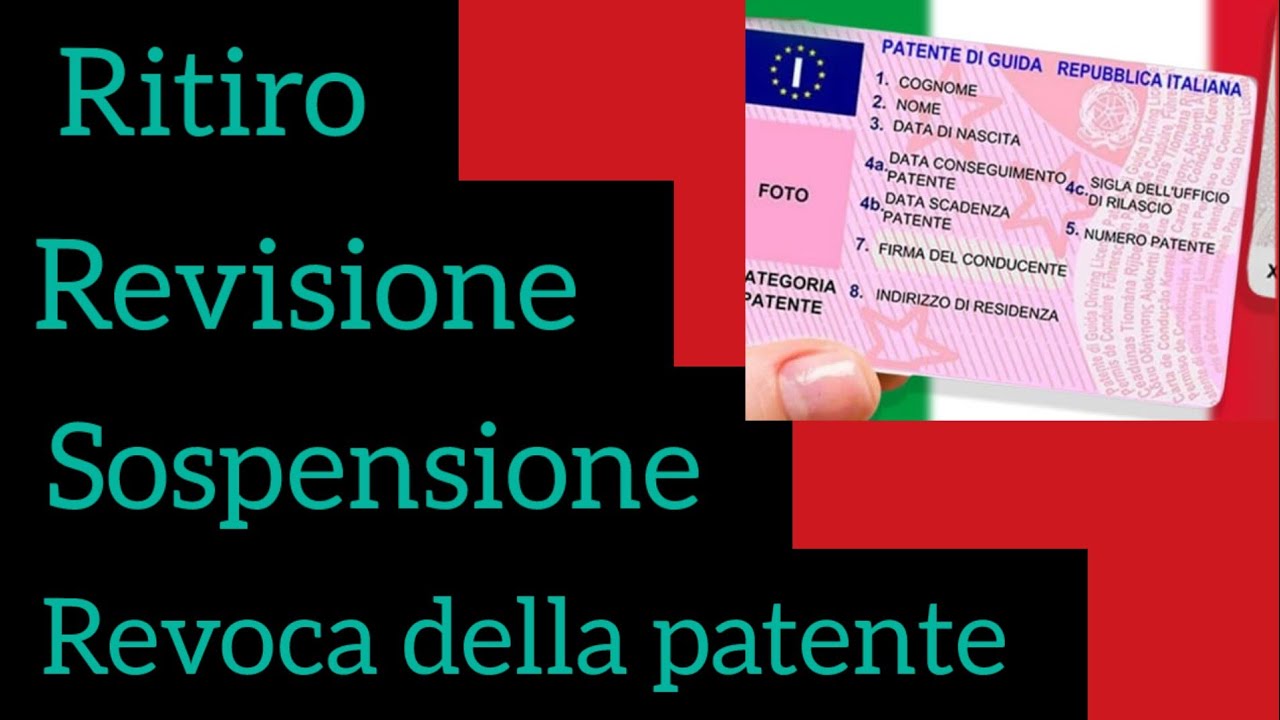 RITIRO, SOSPENSIONE, REVISIONE,E LA REVOCA DELLA PATENTE #patente #B