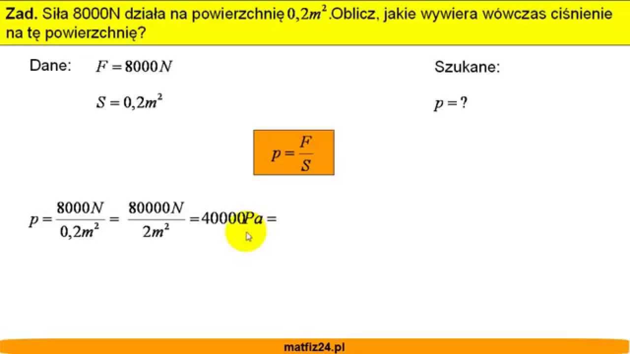 Jak obliczyć ciśnienie - Zadanie - Matfiz24.pl