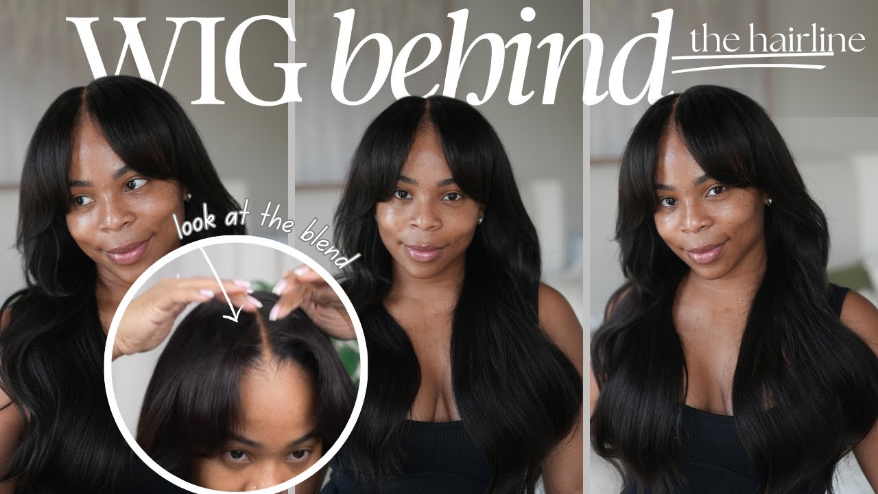 How to Install a Lace Wig Behind Your Hairline | Effortlessly Chic with Curtain Bangs Wig | Hairvivi