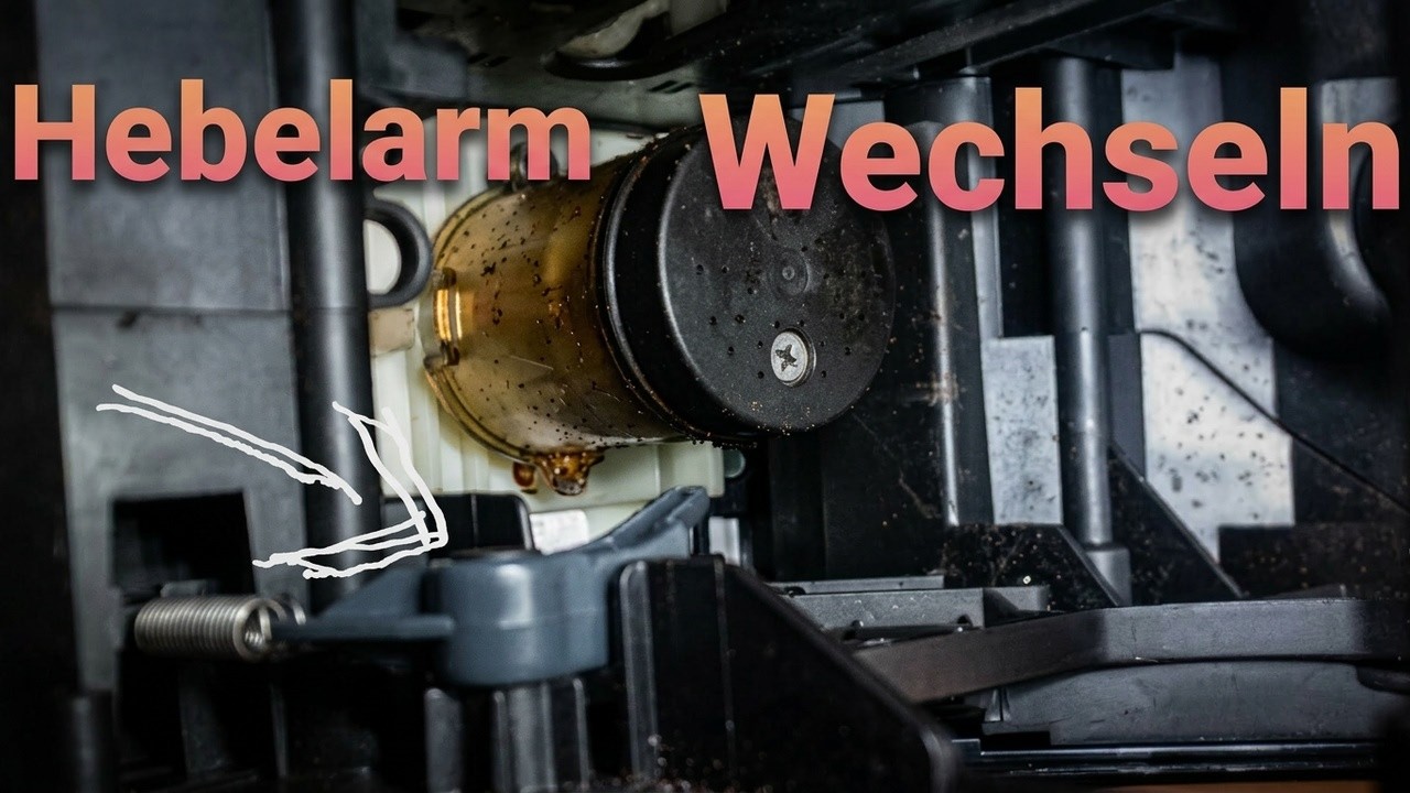 Delonghi PrimaDonna XS Schmeisst den Kaffeesatz nicht im Behälter. Reparieren Hebelarm Brühgruppe