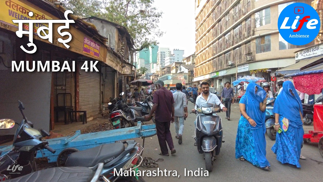 Walking MUMBAI 🇮🇳 - Vibrant City Life - India Walking Tour 4K HDR