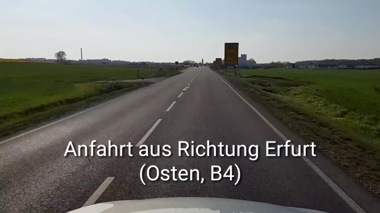 Anfahrt Bad Langensalza aus Richtung Erfurt (Osten, B4)