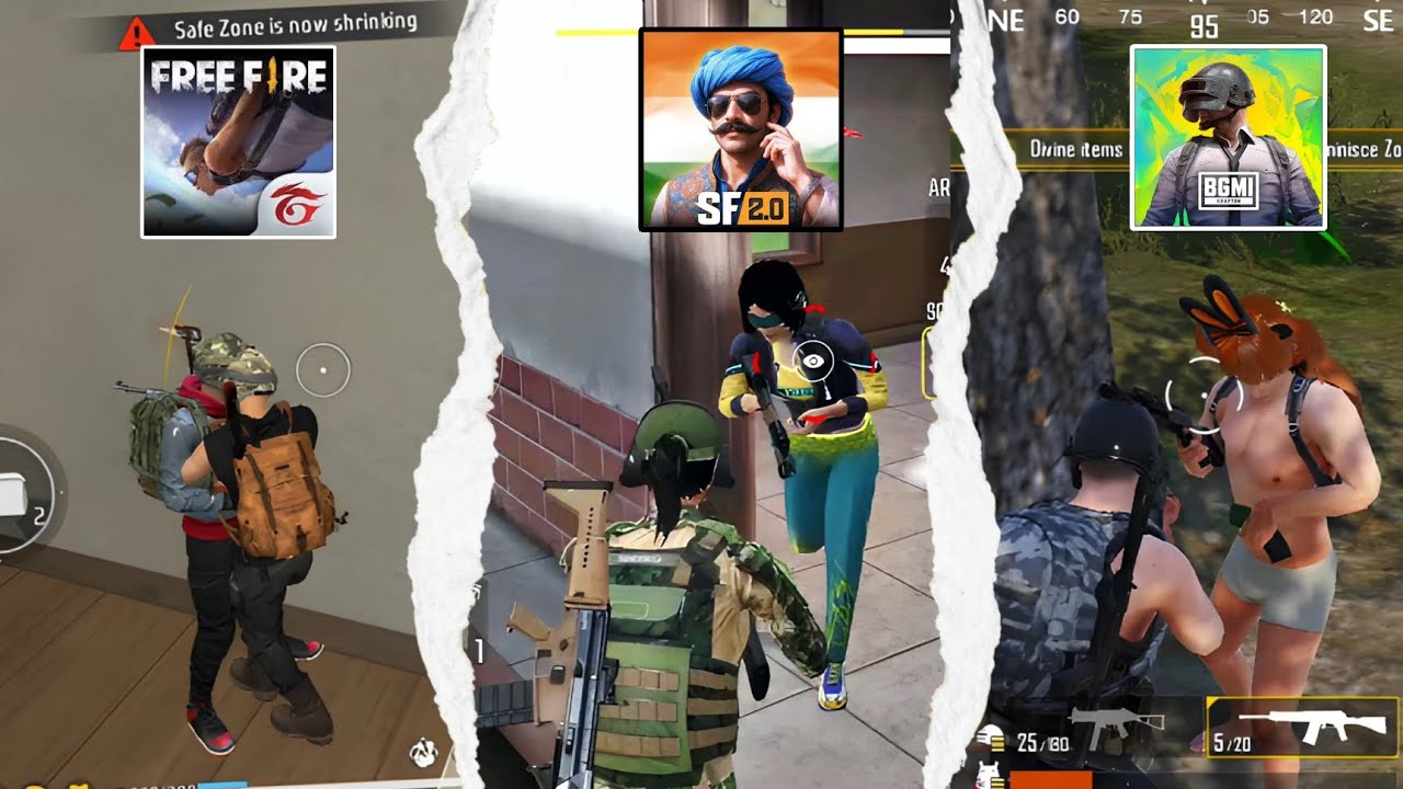 Caparison 🛑 Between FF vs SF2.0 vs BGMI 🤯|#youtube #freefire #bgmi #scarfall #explore #information |