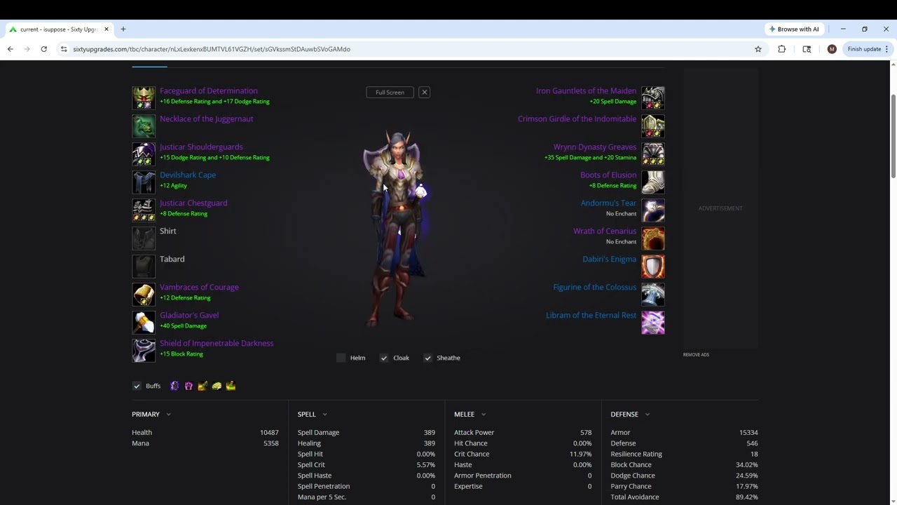 TBC Anniversary Prot Paladin Slave Pens Boosting BiS List
