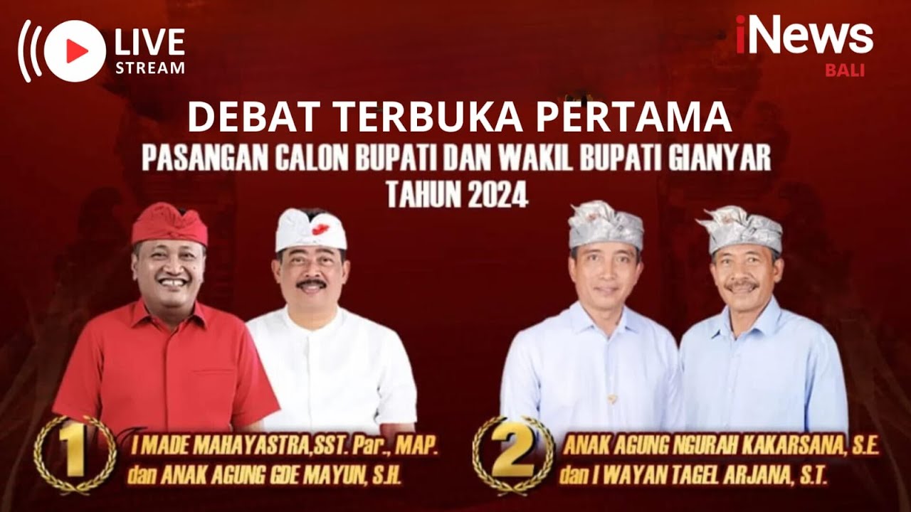 [LIVE] DEBAT TERBUKA PERTAMA CALON BUPATI DAN WAKIL BUPATI GIANYAR 2024