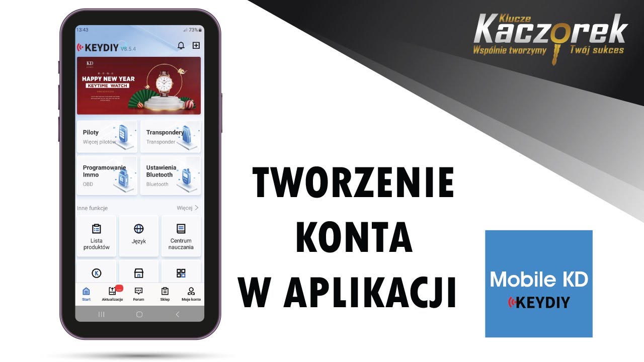 Jak utworzyć konto w aplikacji Mobile KD?  Klucze Kaczorek