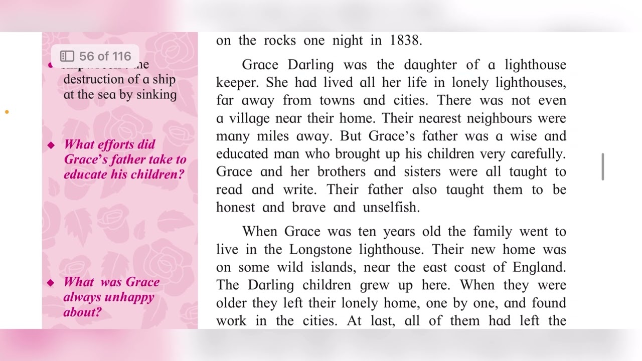A Heroine of the Sea - 8th standard Semi English lesson Passage 1 