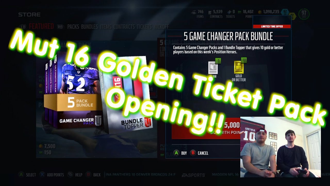 Mut 16 Golden Ticket Pack Opening!! // Crazy Pull!