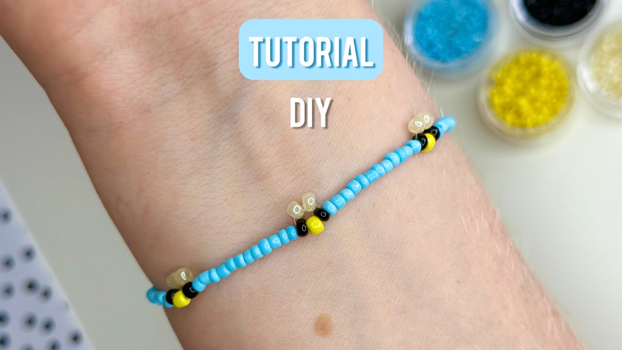 How to Make a Simple Beaded Bracelet with Bees 🐝 | Easy DIY Bead Bracelet Tutorial