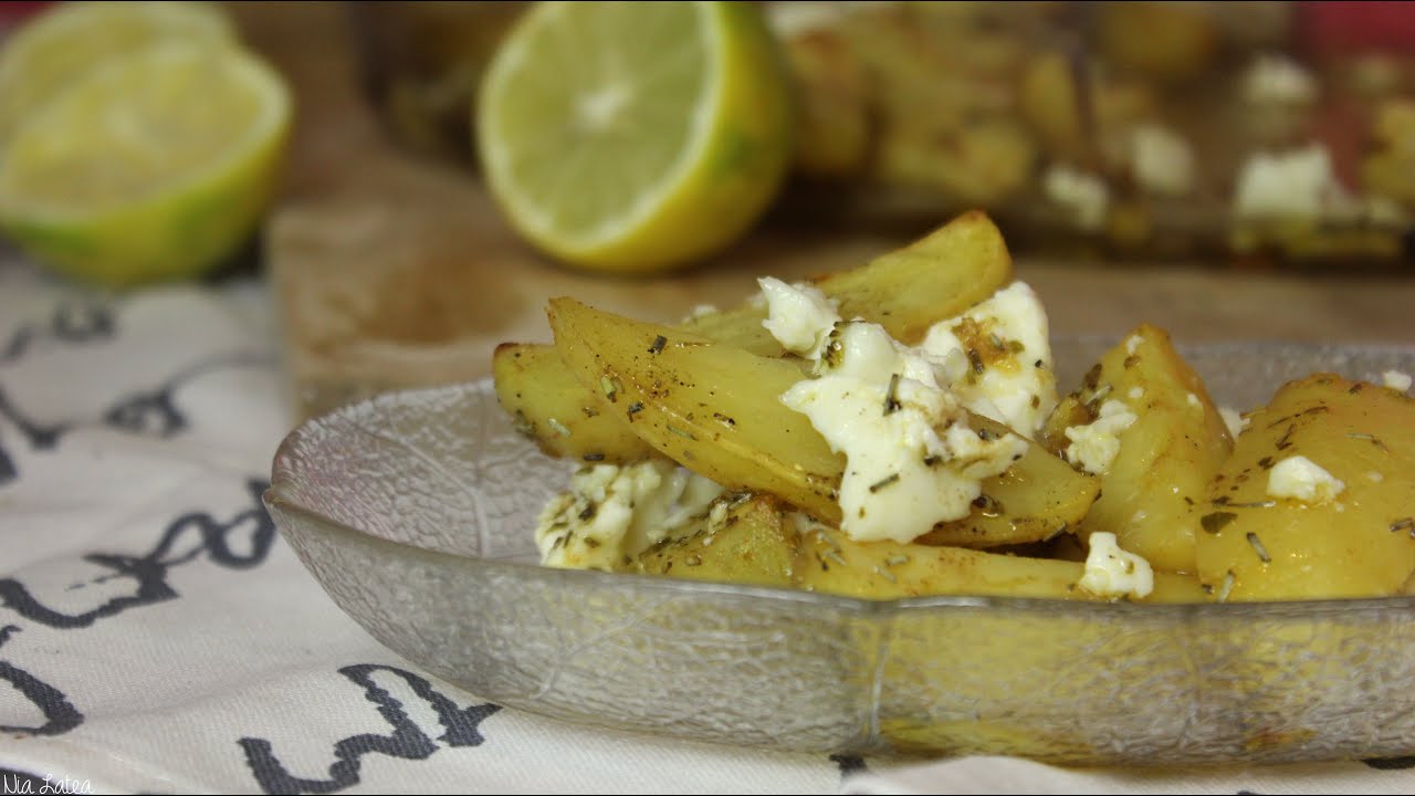 Zitronenkartoffeln aus dem Ofen/ Patates lemonates sto fourno/ wahlweise mit Feta/Schafskäse