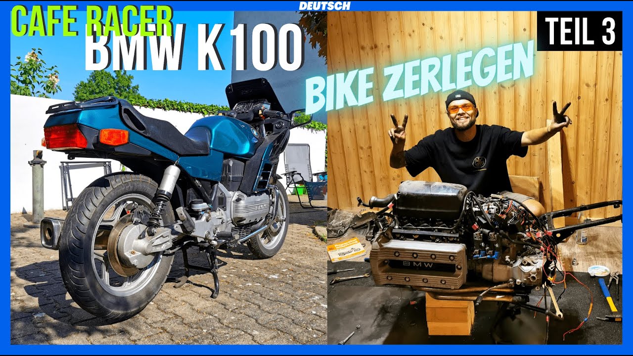 Das Motorrad wird zerlegt [BMW K100 Serie - Teil 3] Altes Motorrad wird zum Hightech racer