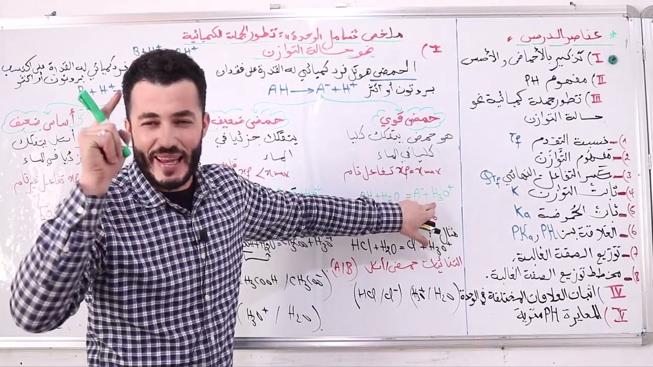 ملخص درس تطور جملة كيميائية نحو حالة التوازن | ثوابت حالة التوازن K .Ka.Pka | مخطط الصفة الغالبة
