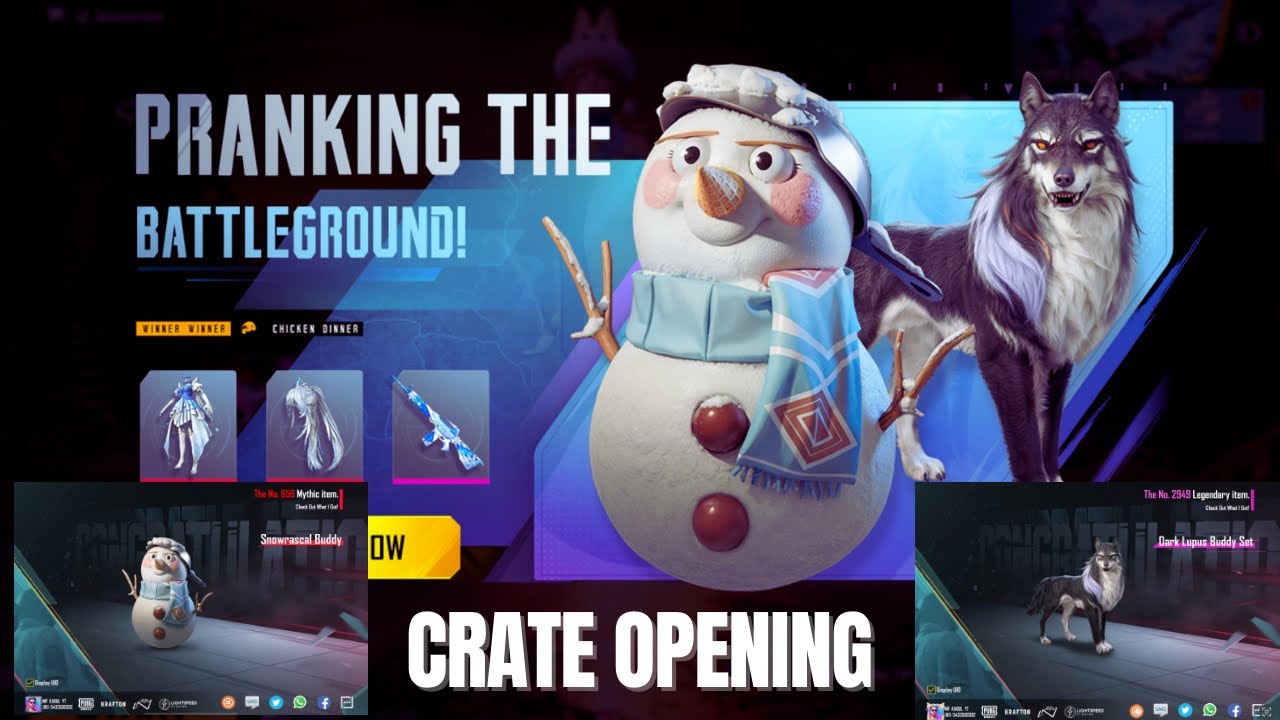 Snowman Hola Buddy Crate Opening PUBG MOBILE