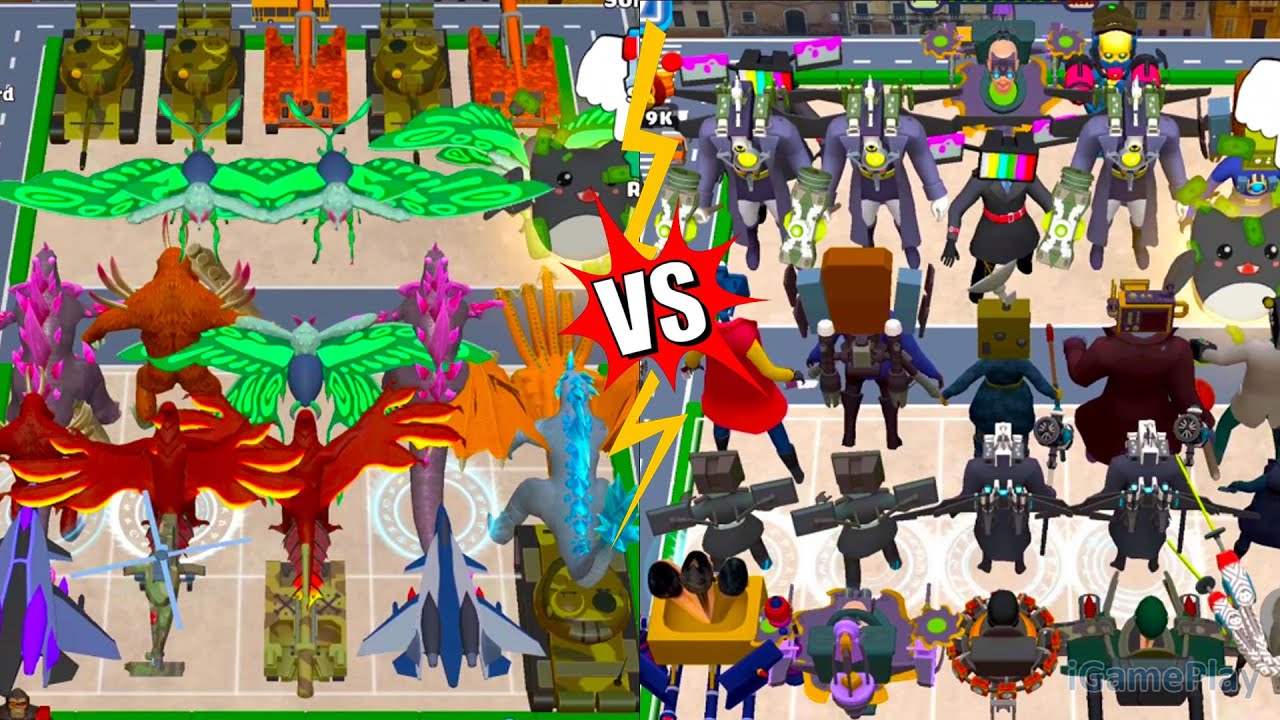 Toilet Monster Merge War Vs  Merge Kaiju KongxGozilla ⭐ Merge Simulator Battles