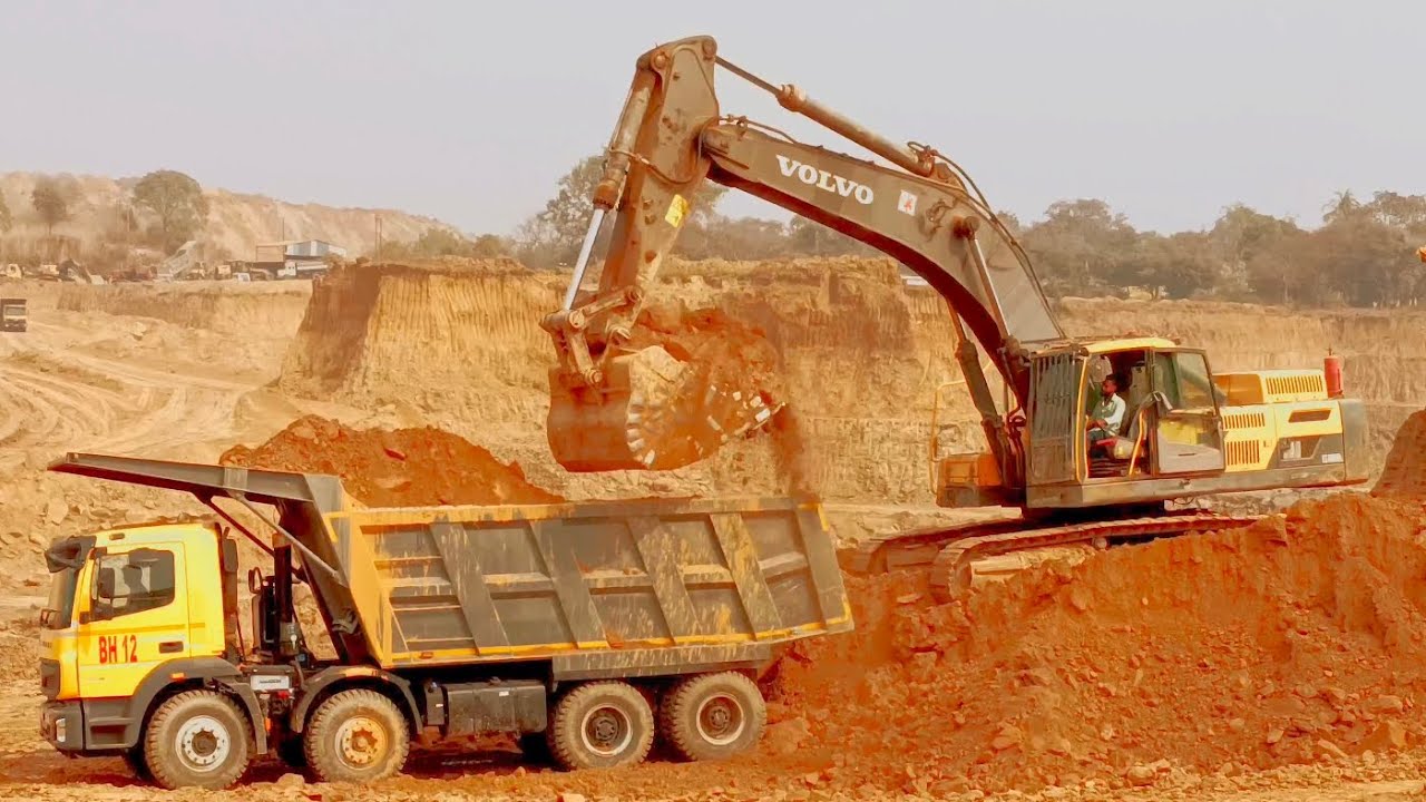 VOLVO 480 Excavator Loading trucks Non stop Excavator kaise trucks mein Loading karta hai _Soumen _