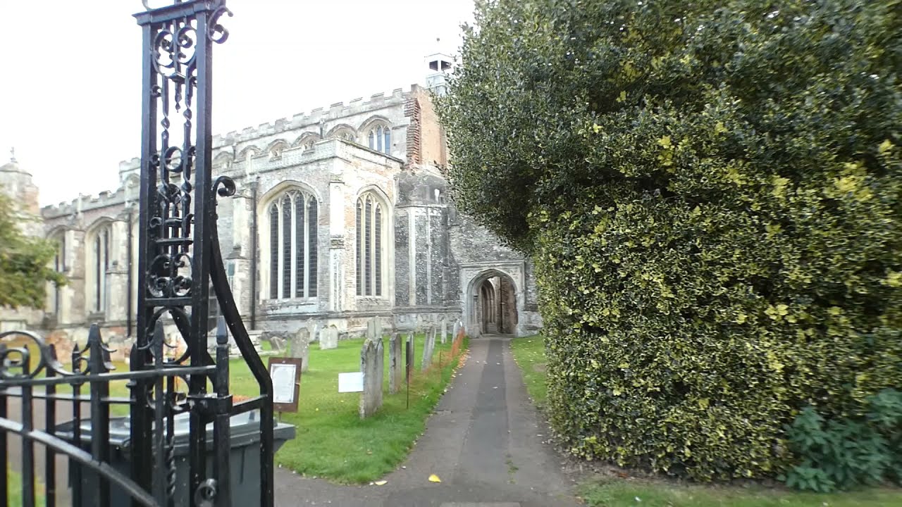 The historic East Bergholt Church and its amazing & unique 16th century bell cage Suffolk England UK