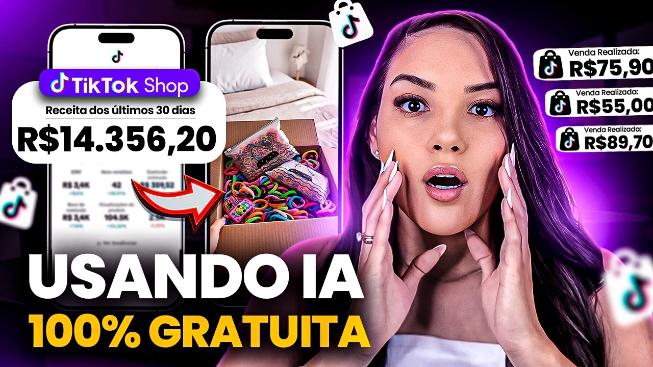 SOMENTE USANDO IA GRATUITA NO TIKTOK SHOP! VENDENDO SEM APARECER COMEÇANDO DO ZERO PASSO A PASSO