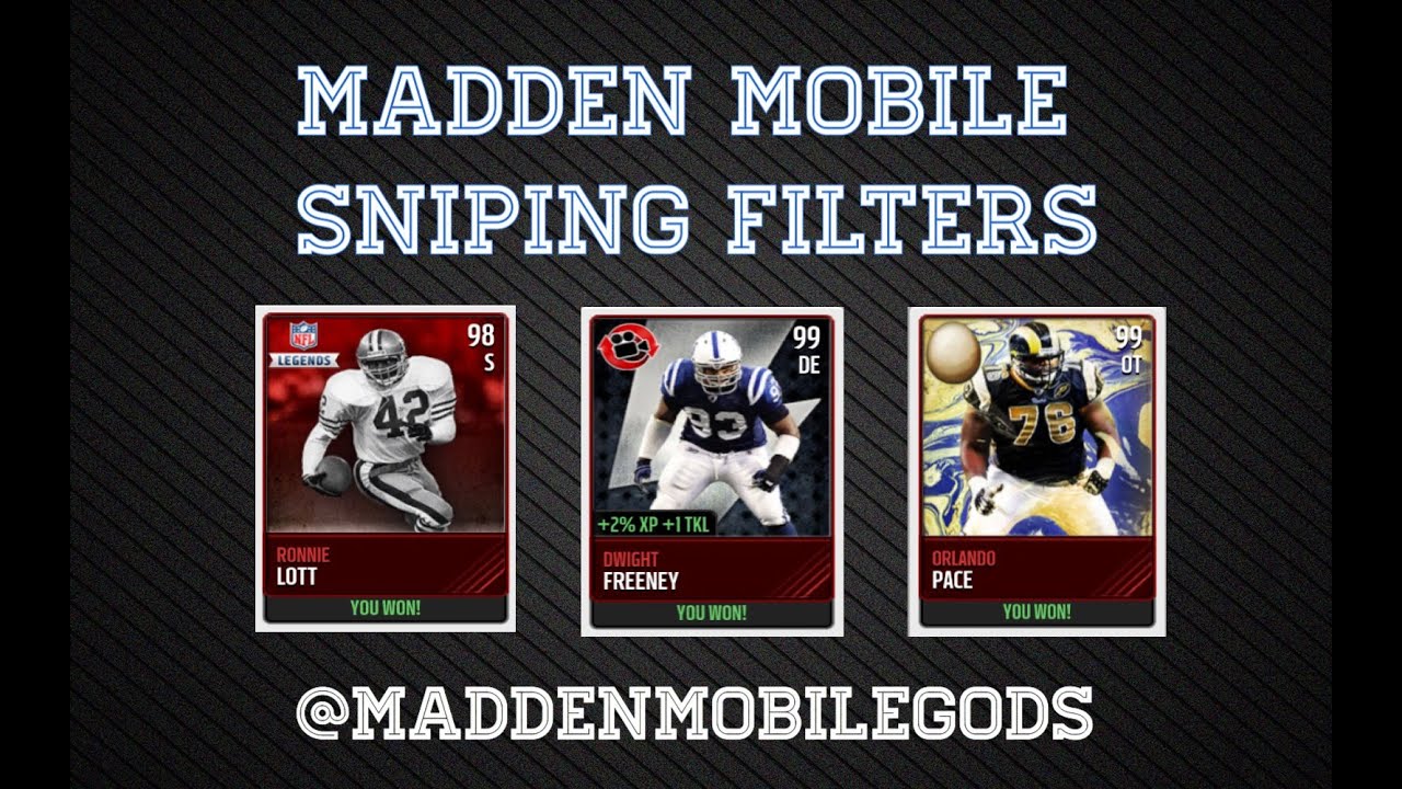 Madden Mobile Sniping Filters