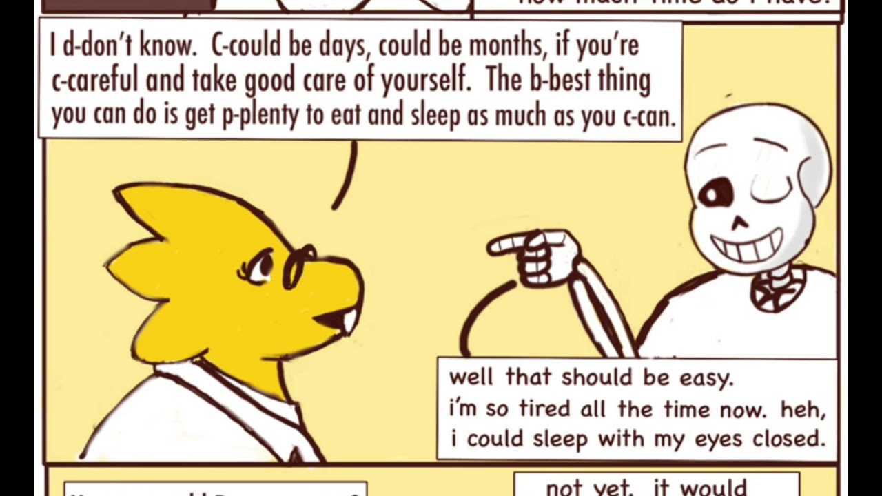 Alphys finds out that Sans has cancer