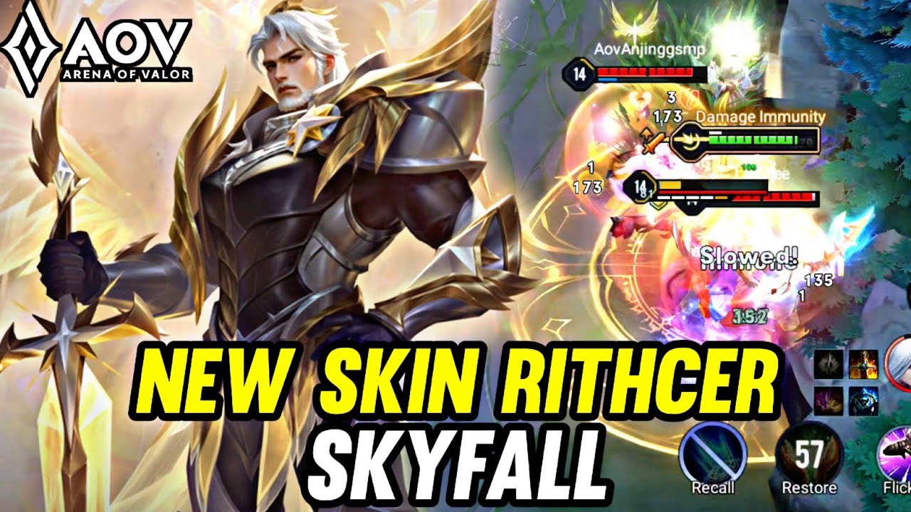 AOV : NEW SKIN RITCHER SKYFALL GAMEPLAY - ARENA OF VALOR LI&Ecirc;NQU&Acirc;NMOBILE ROV