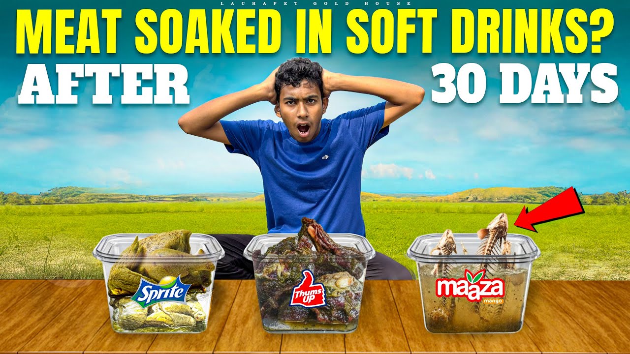After 30 Days 🤢🤮 Chicken 🐔 + Mutton 🐑 + Fish 🐟 in Maaza Sprite Thums Up | Weird Food Experiment